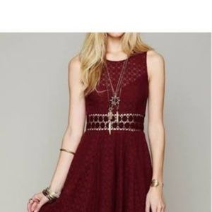 Free People Daisy Lace Fit & Flare Skater Dress